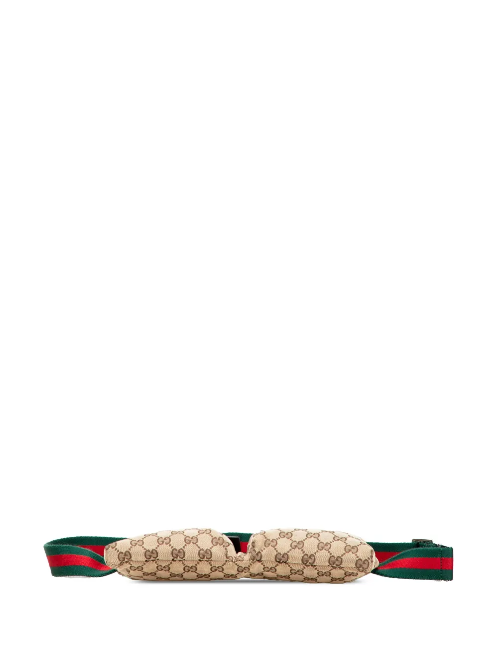 Pre-owned Gucci 2000-2015 Gg Canvas Web Double Pocket Belt Bag In Brown