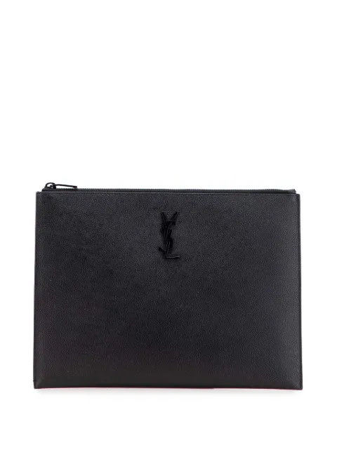 Saint Laurent Pre-Owned 2020 Grain De Poudre Monogram Monochrome iPad Case clutch bag
