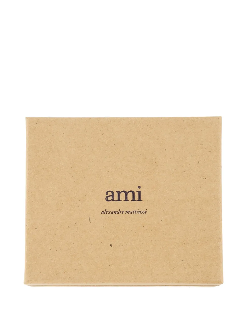 AMI Paris leren pasjeshouder met logo Bruin