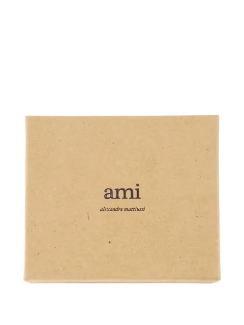 AMI Paris Paris Paris heart logo leather cardholder