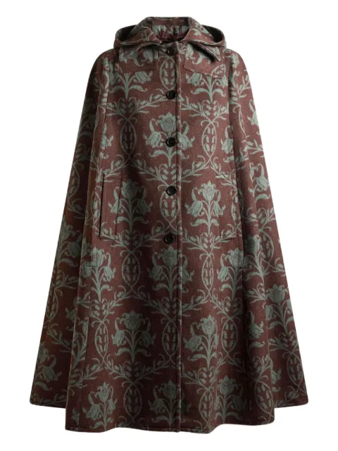 ETRO capa con motivo floral y capucha