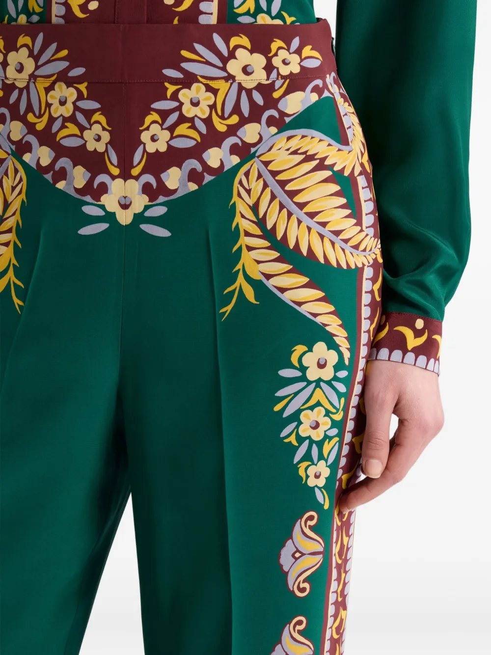 Etro Floral-print Trousers In Green