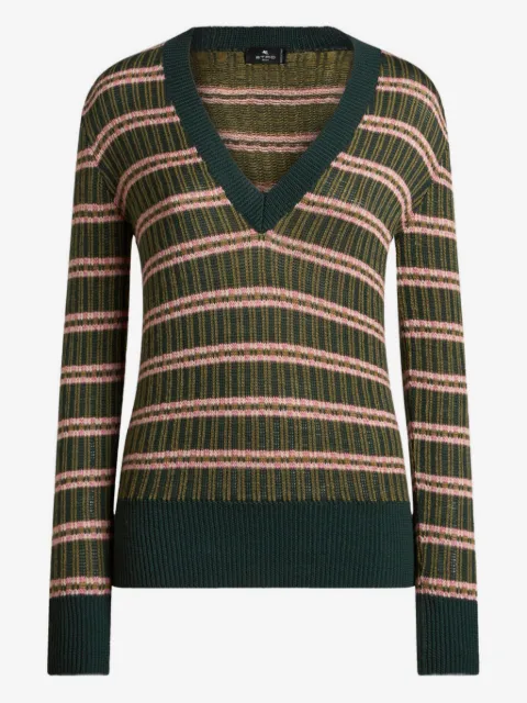 ETRO striped V-neck sweater