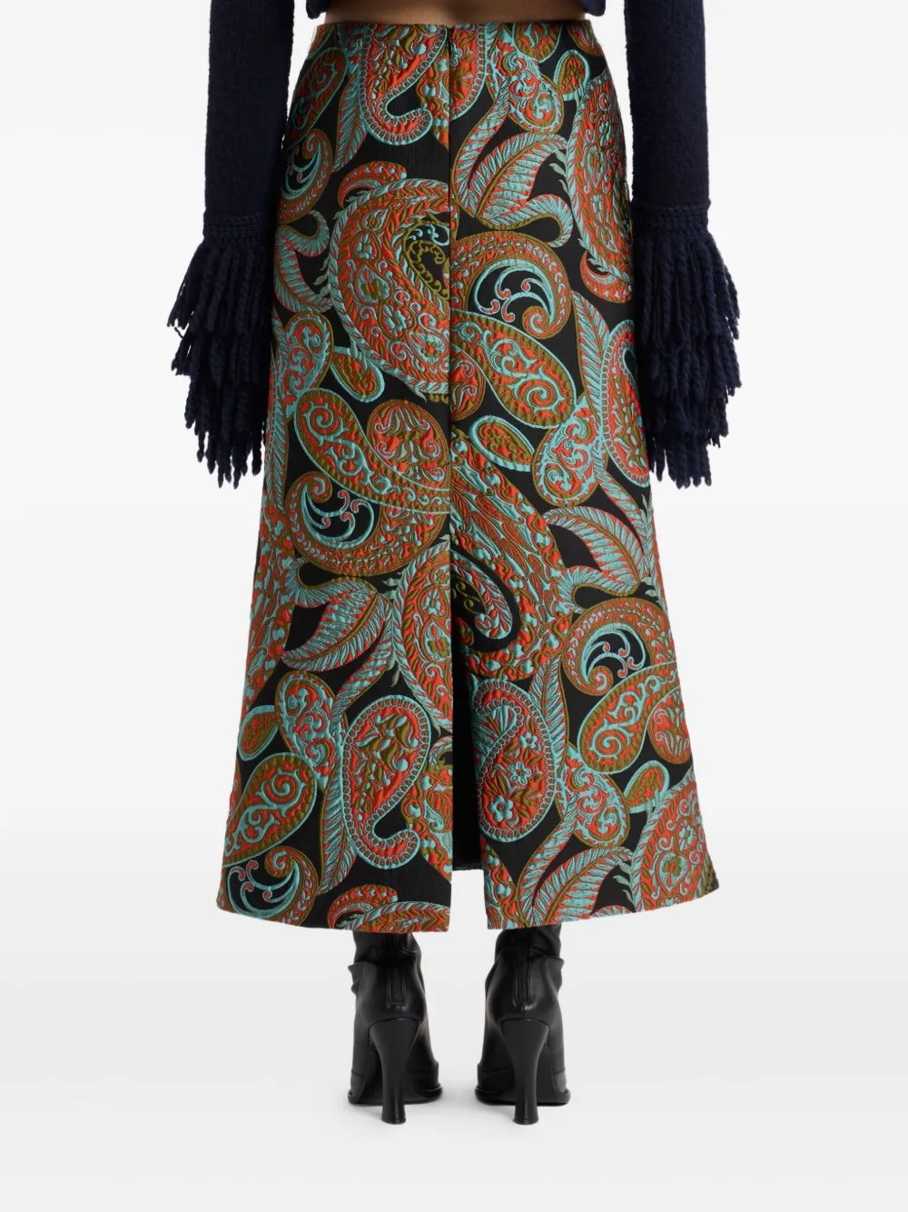 ETRO paisley jacquard skirt Zwart
