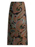 ETRO paisley jacquard skirt - Black
