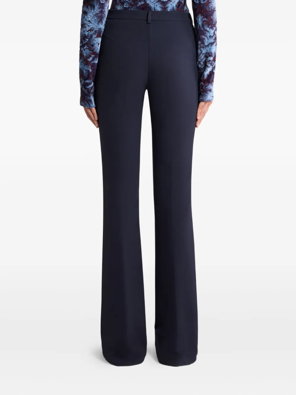 ETRO button-fastening flared trousers Blauw