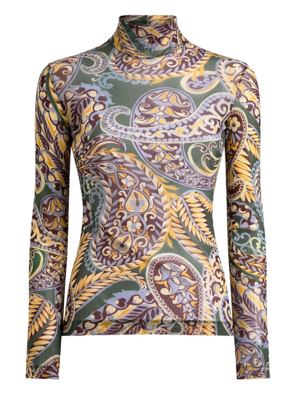 ETRO paisley turtleneck top | Green | Image 1