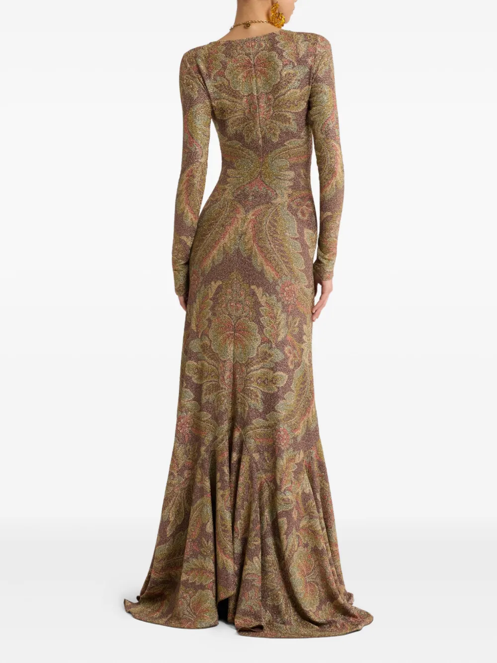 ETRO Jurk met paisley-print Bruin