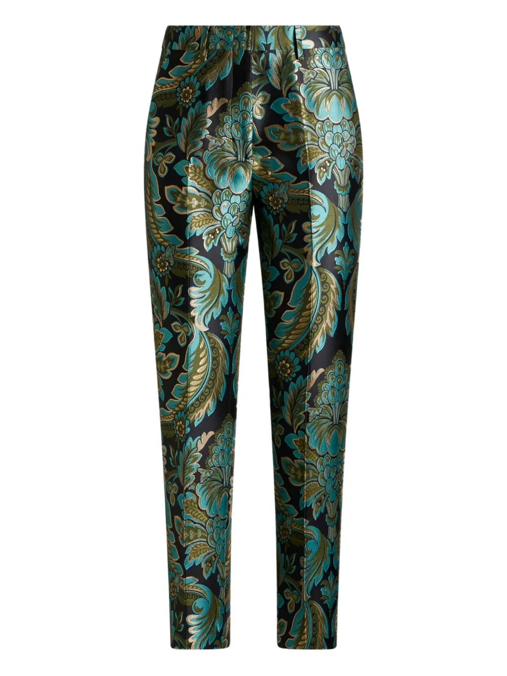 floral-bee jacquard trousers