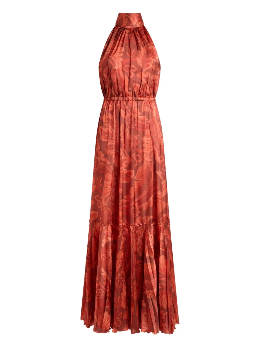 ETRO floral-print pleated maxi dress Rood