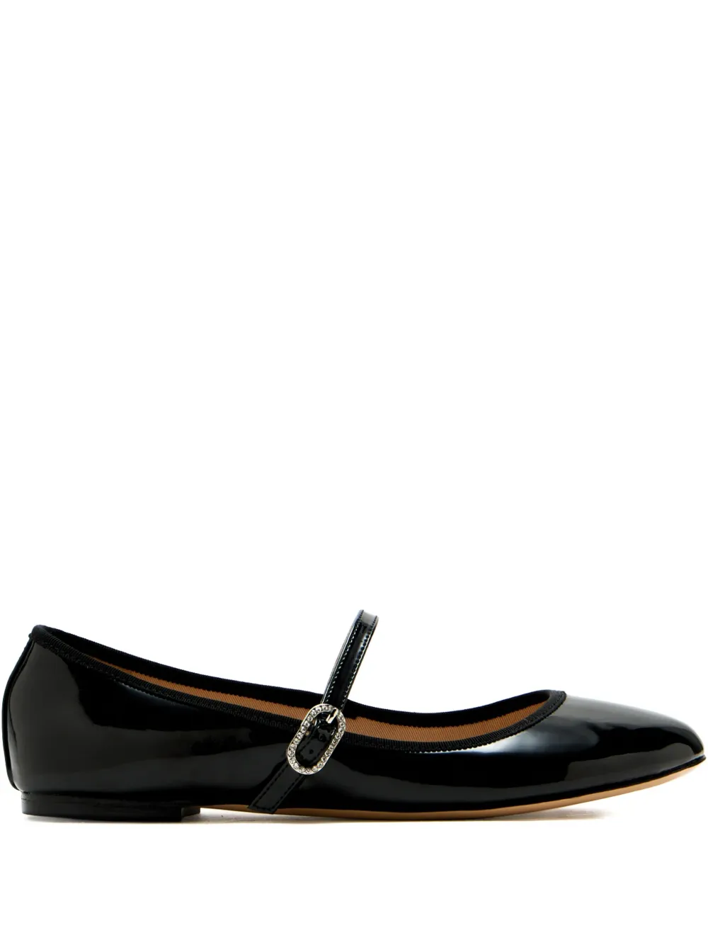patent-leather buckle ballet flats