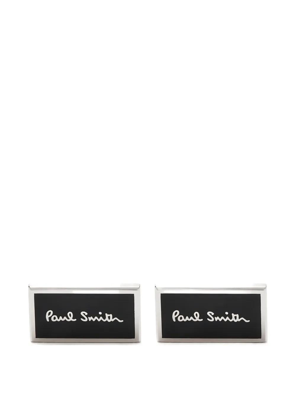 Paul Smith rectangle-frame logo cufflinks | Silver | Image 1