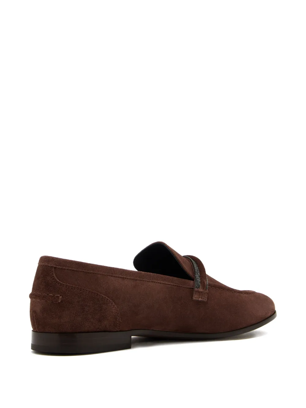 Brunello Cucinelli beaded-embellished suede loafers Brown