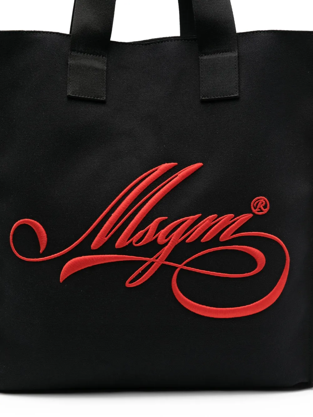 MSGM Shopper met geborduurd logo Zwart