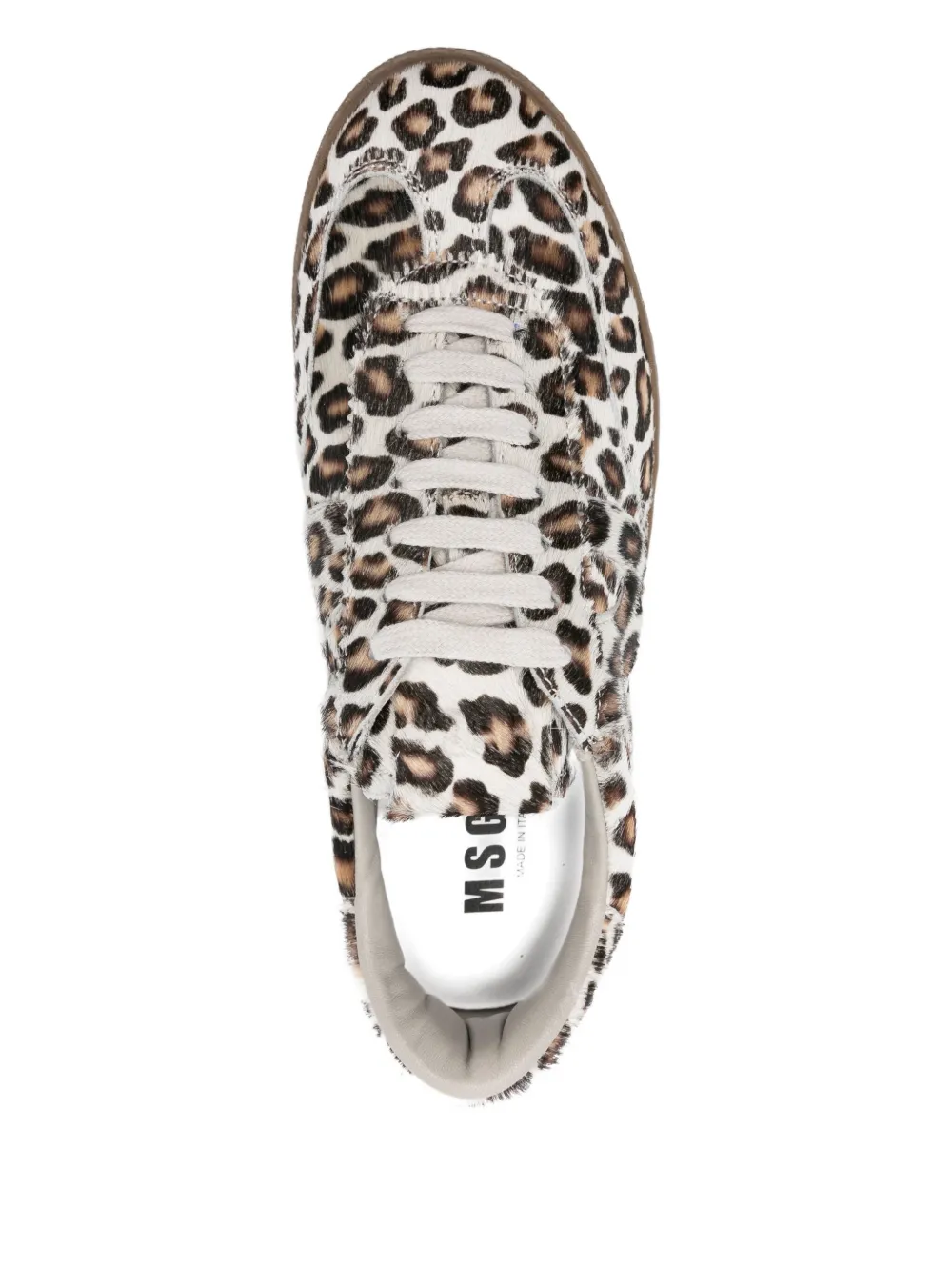 MSGM leopard-print calf-leather sneakers Neutrals