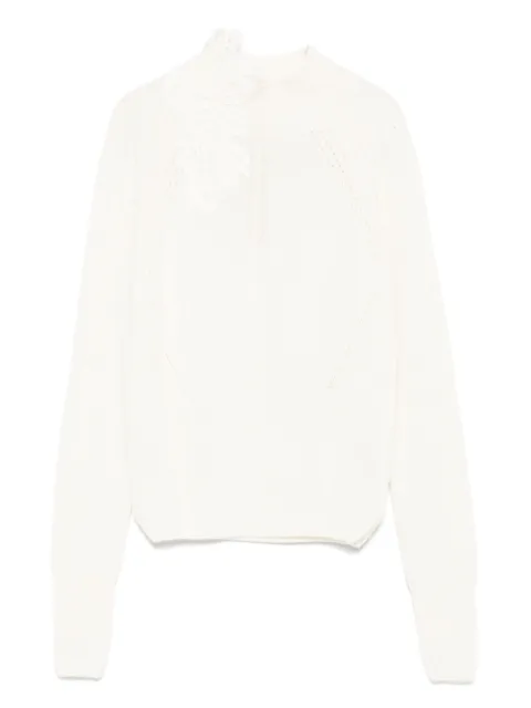 Ermanno Scervino lace-insert cable-knit sweater