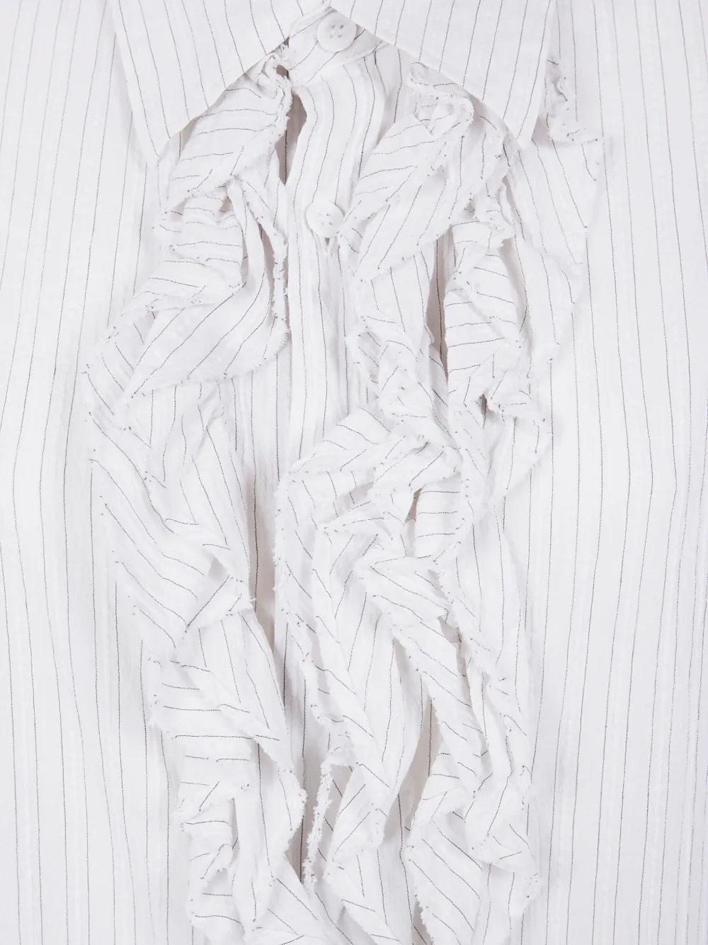 Y's Blouse met krijtstreep en ruches Beige