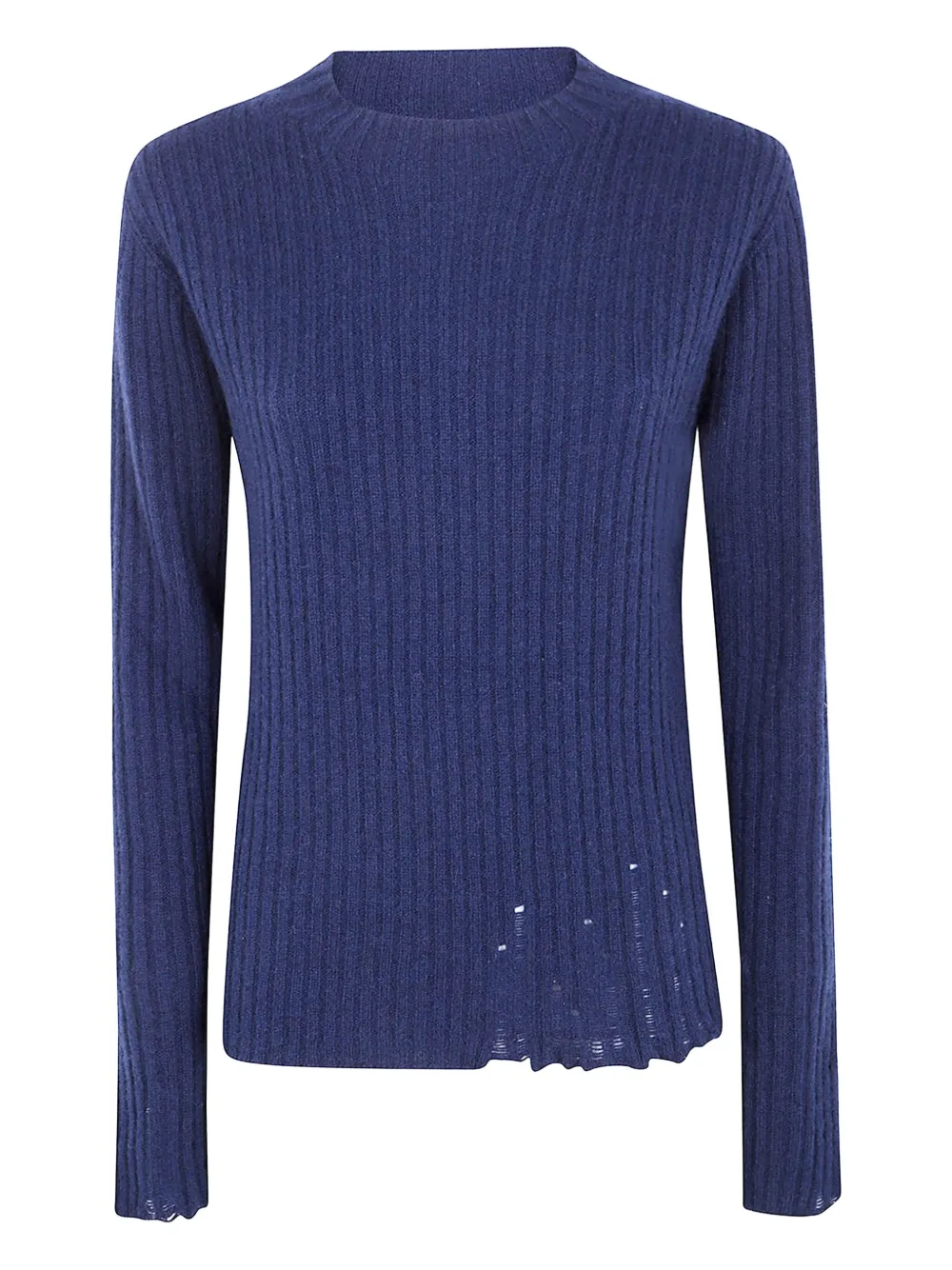 Uma Wang Geribbelde trui met franje Blauw
