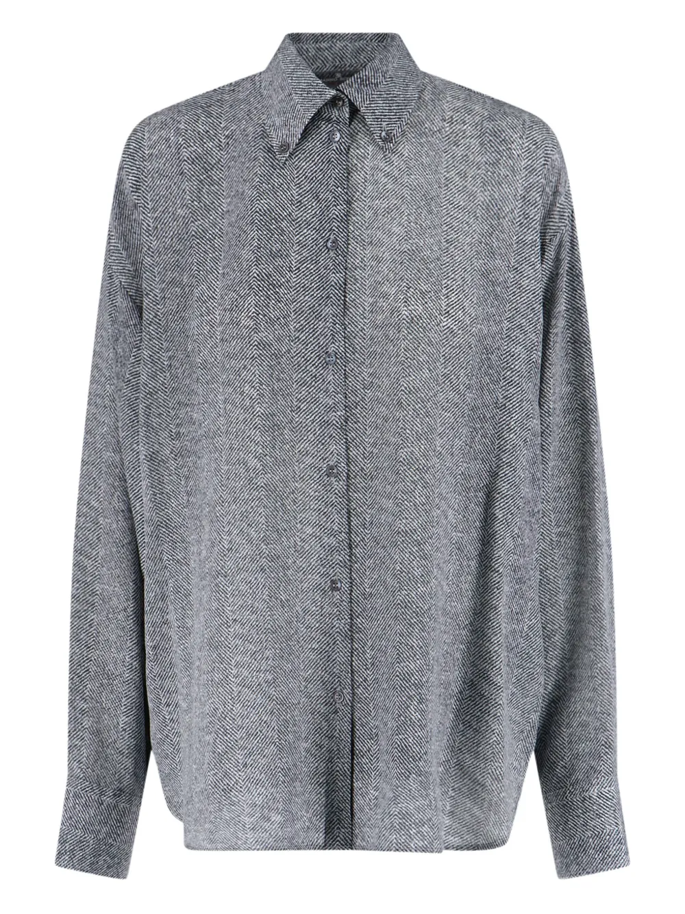 Ermanno Scervino Blouse met visgraatpatroon en knoopsluiting Zwart