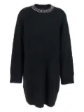 PINKO crystal-embellished ribbed mini dress - Black