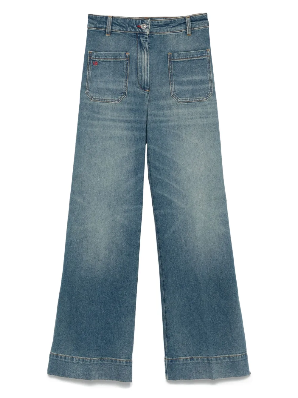 pocket-patch wide-leg jeans