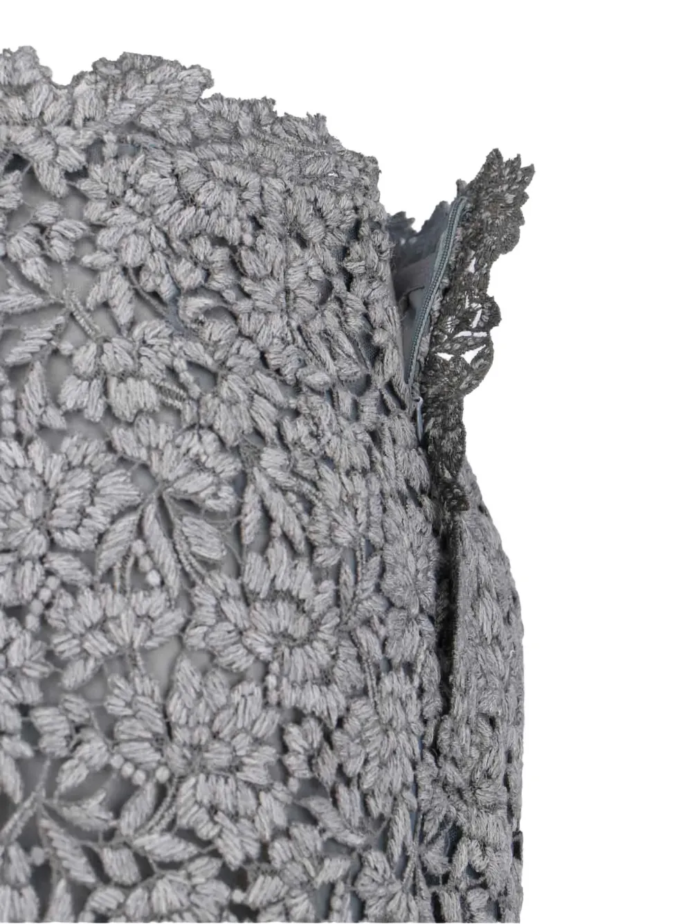 Ermanno Scervino Floral-lace Midi Skirt In Gray
