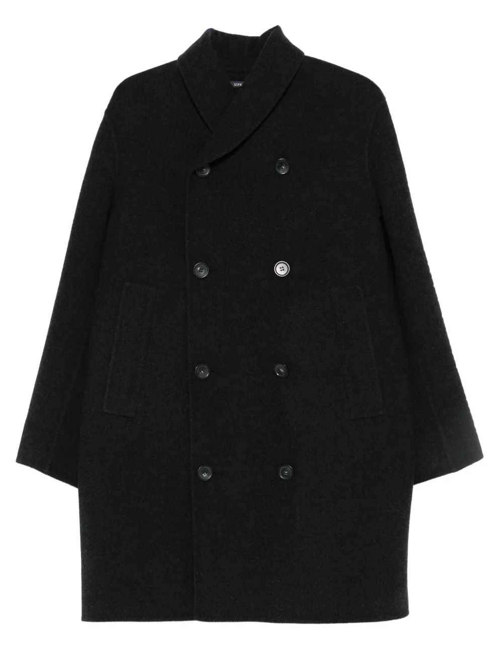 shawl-collar double-breasted coat