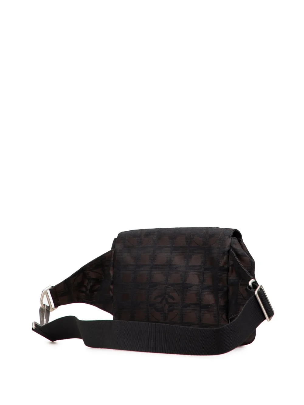 Pre-owned Chanel 2005-2006 New Travel Line Nylon Belt Bag In Brown