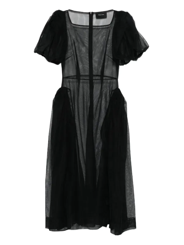Simone Rocha パフスリーブ シアードレス | ブラック | FARFETCH JP