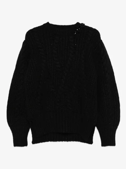 Simone Rocha embellished cable-knit sweater