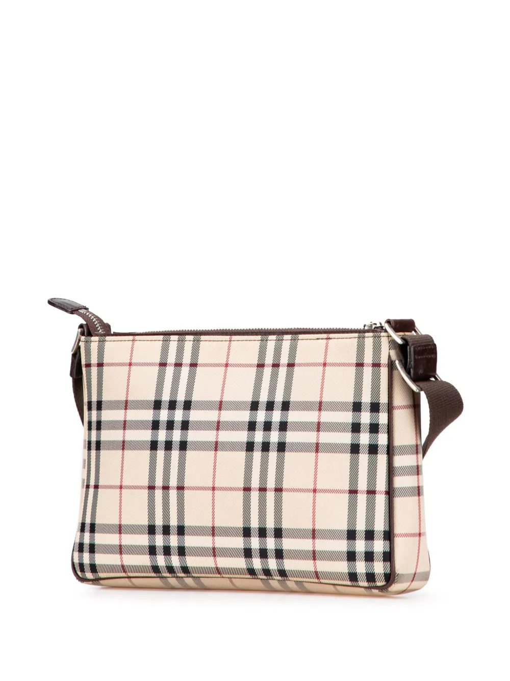 Pre-owned Burberry 2000-2017 House Check Canvas Crossbody Bag In Brown