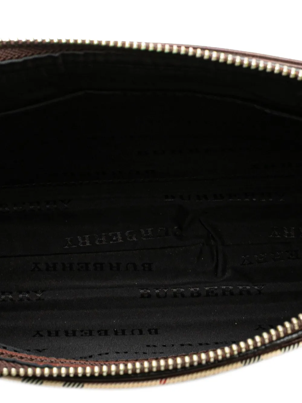 Pre-owned Burberry 2000-2017 House Check Canvas Crossbody Bag In Brown