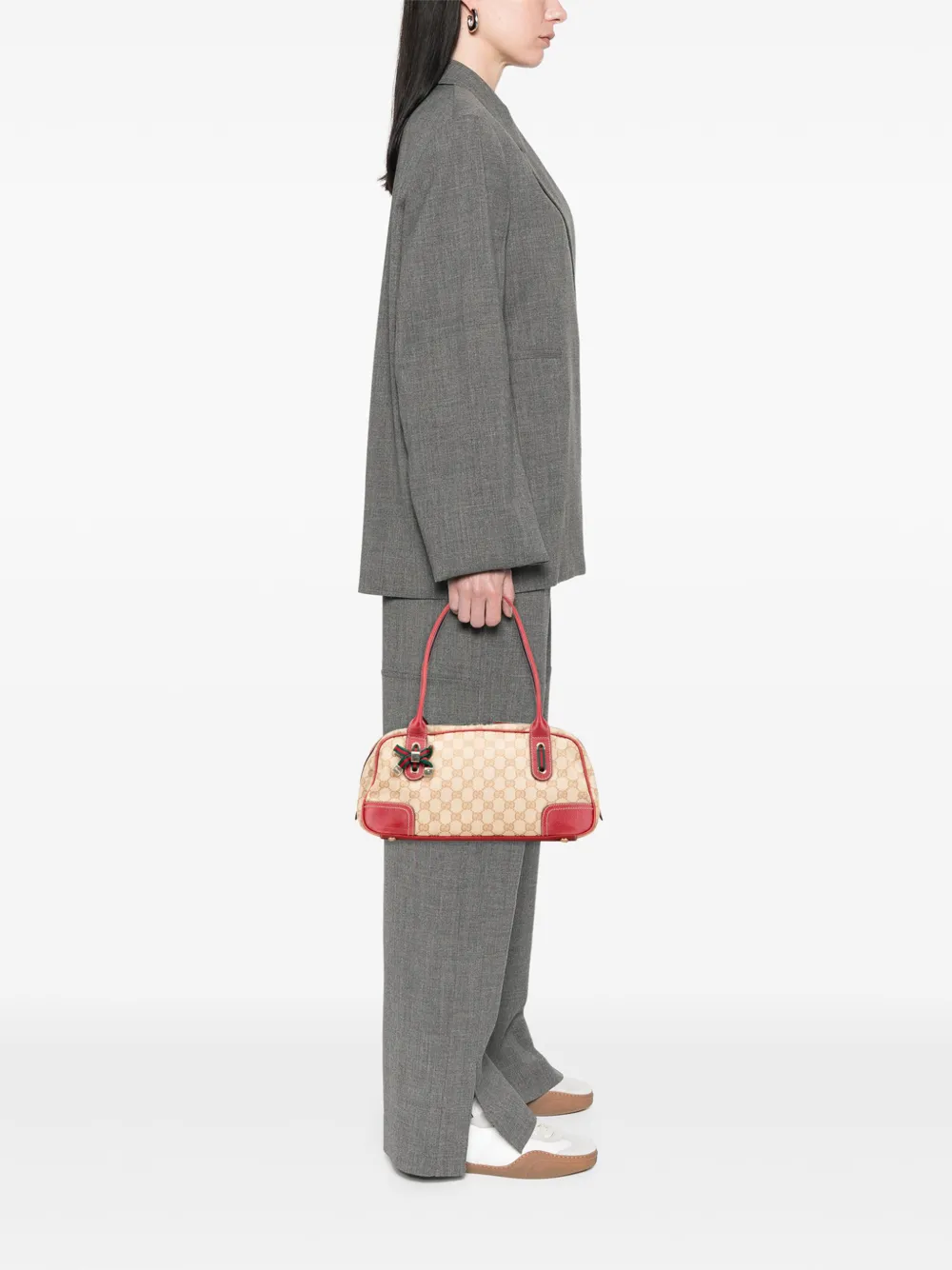 Pre-owned Gucci 2000-2015 Gg Canvas Princy Shoulder Bag In Brown
