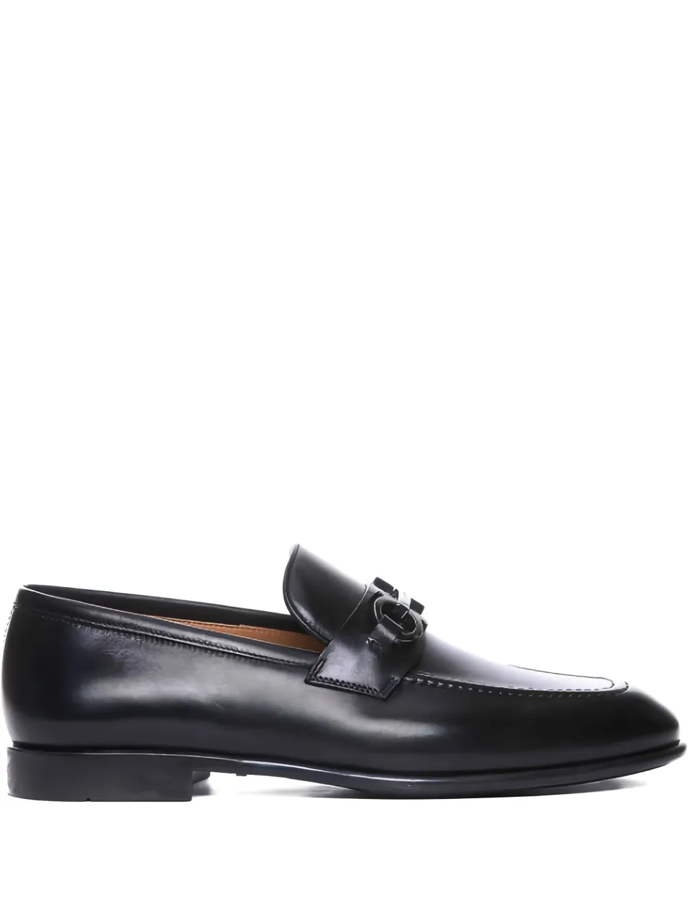 Ferragamo gancini-detail leather loafers Black