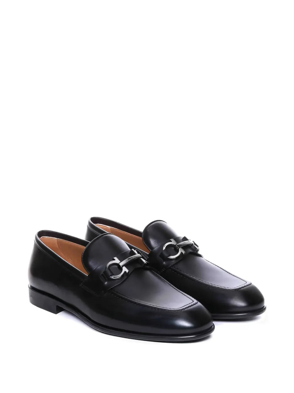 Ferragamo gancini-detail leather loafers Black