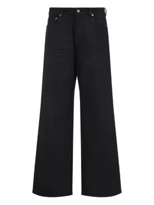 黒 ジッパー付き リックオウエンスダークシャドウ　フレアデニム Rick Owens DRKSHDW（リック・オウエンス・ダークシャドウ