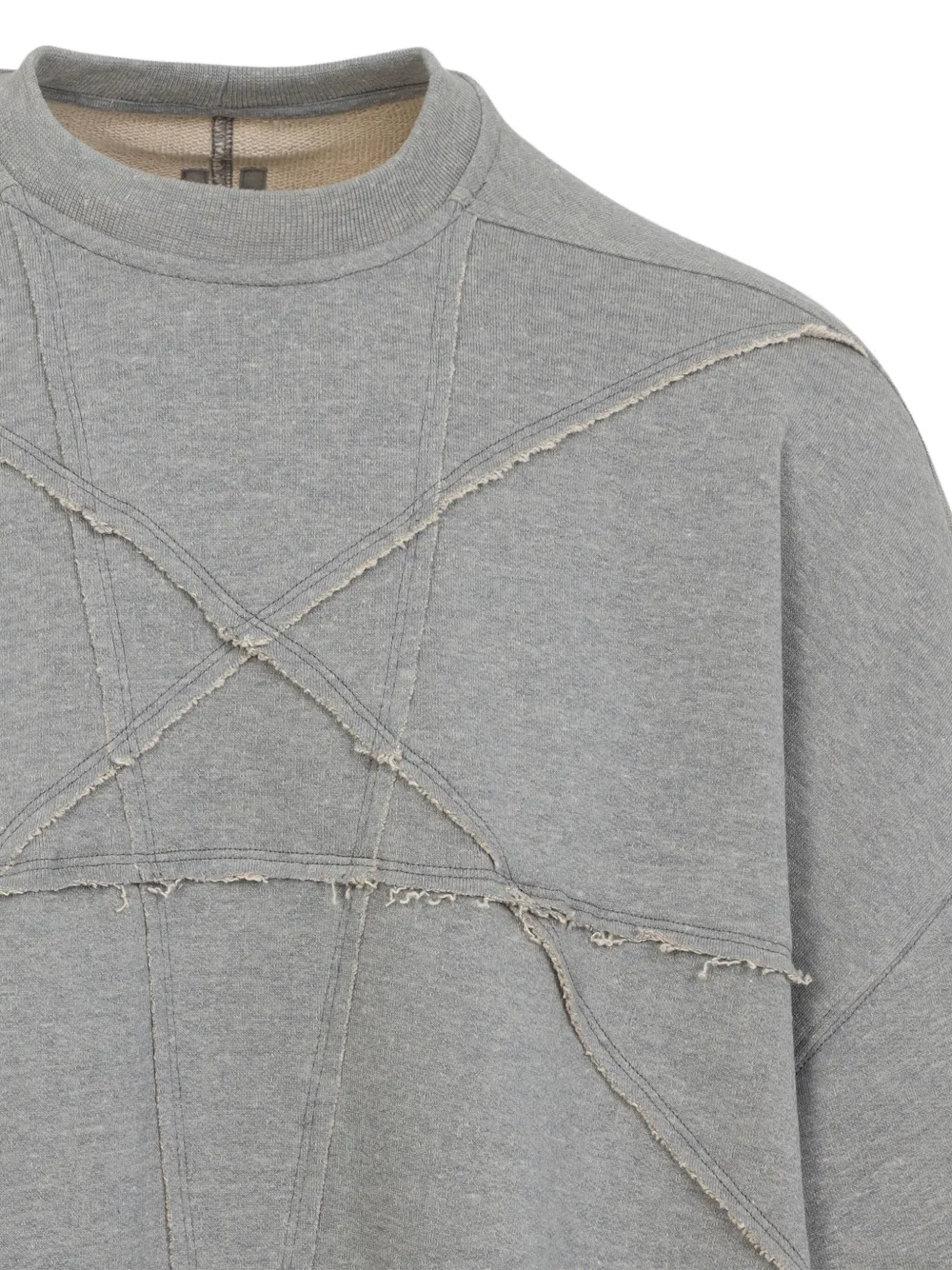Rick Owens DRKSHDW T-shirt met franje en vlakken Grijs