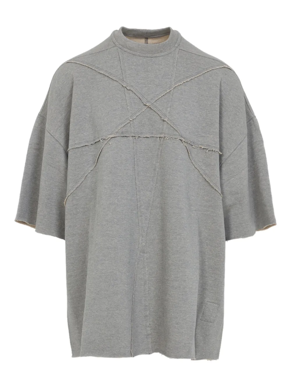 Rick Owens DRKSHDW frayed-detail panelled T-shirt - グレー Rick Owens DRKSHDW frayed-detail panelled T-shirt - グレー