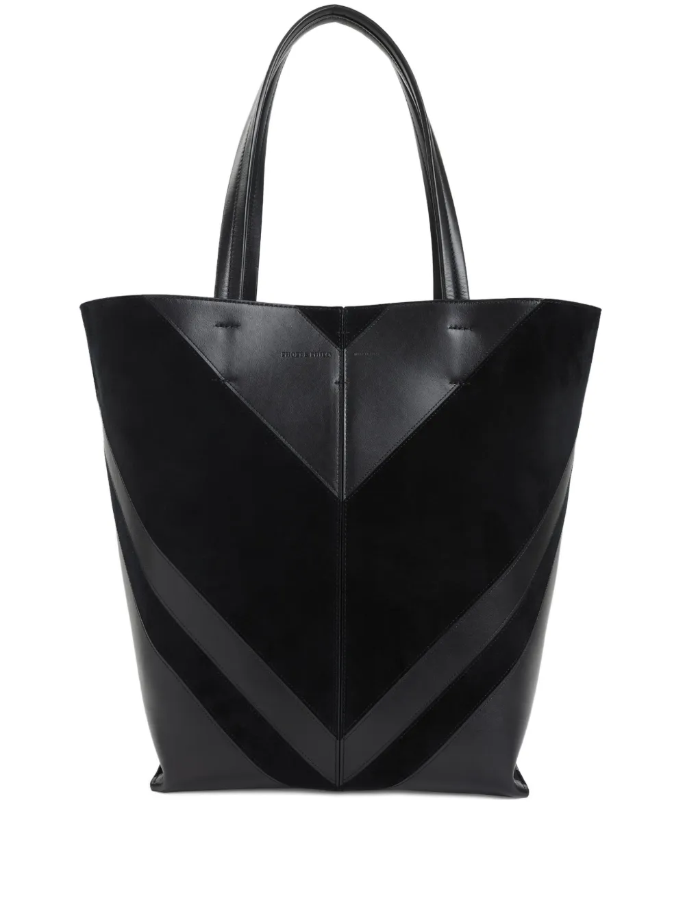 Phoebe Philo chevron leather suede tote bag | Black | Image 1
