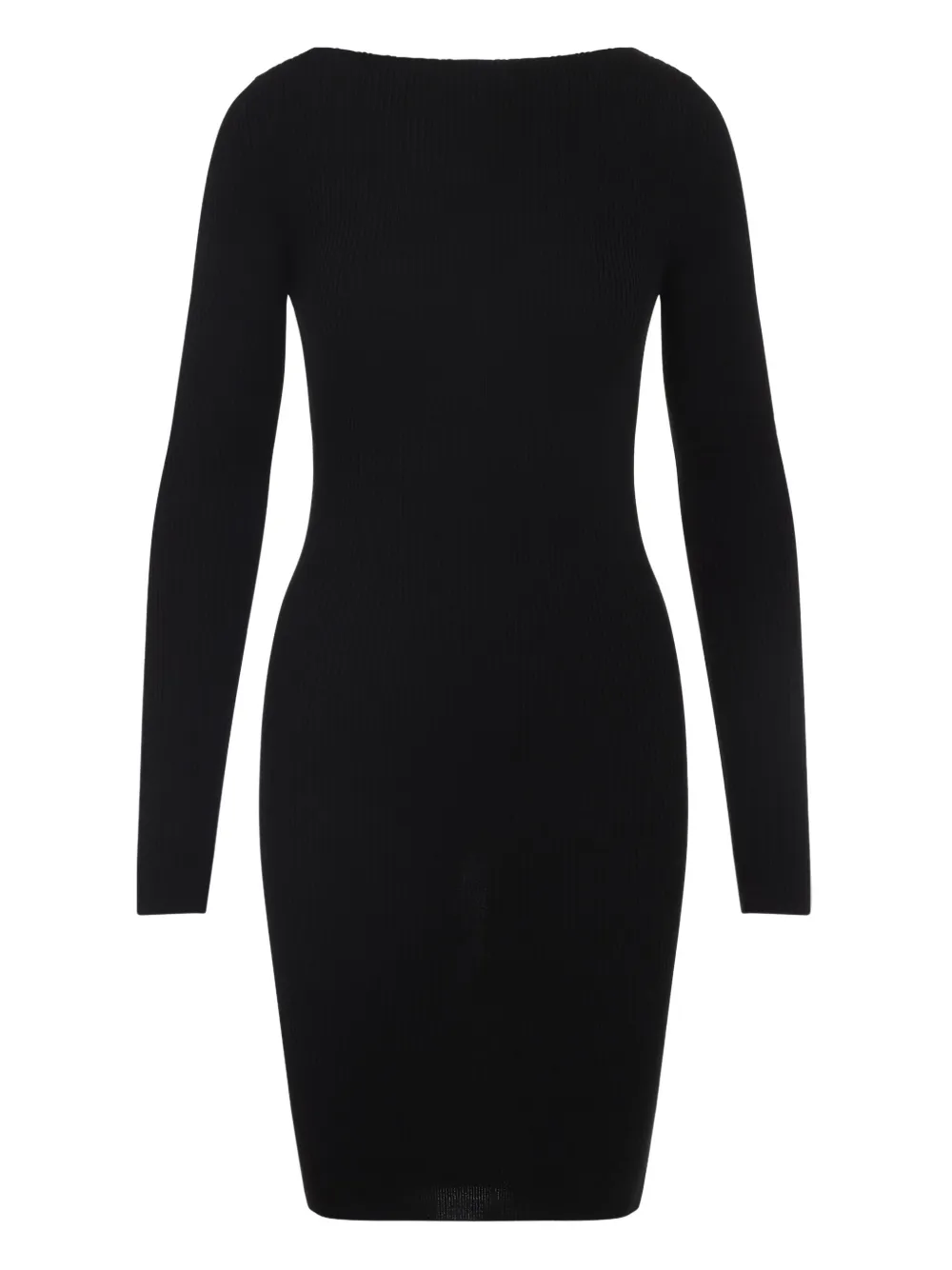 ribbed long-sleeved day dress