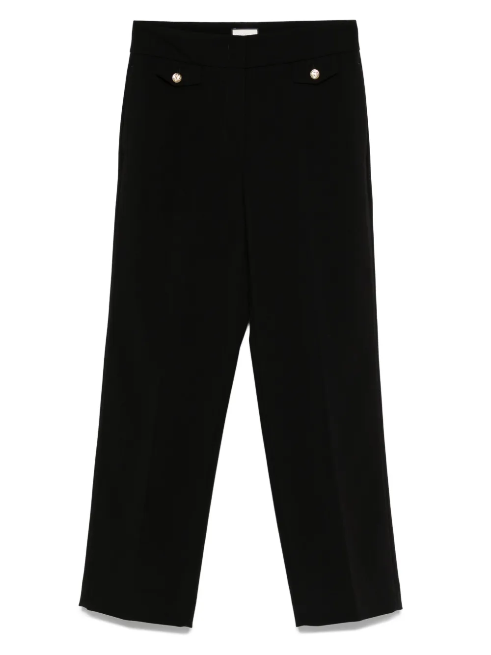 button-detailed straight-leg trousers