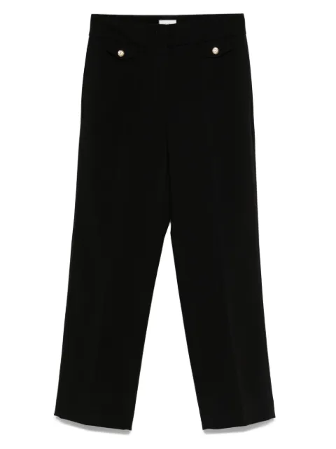 Seductive button-detailed straight-leg trousers