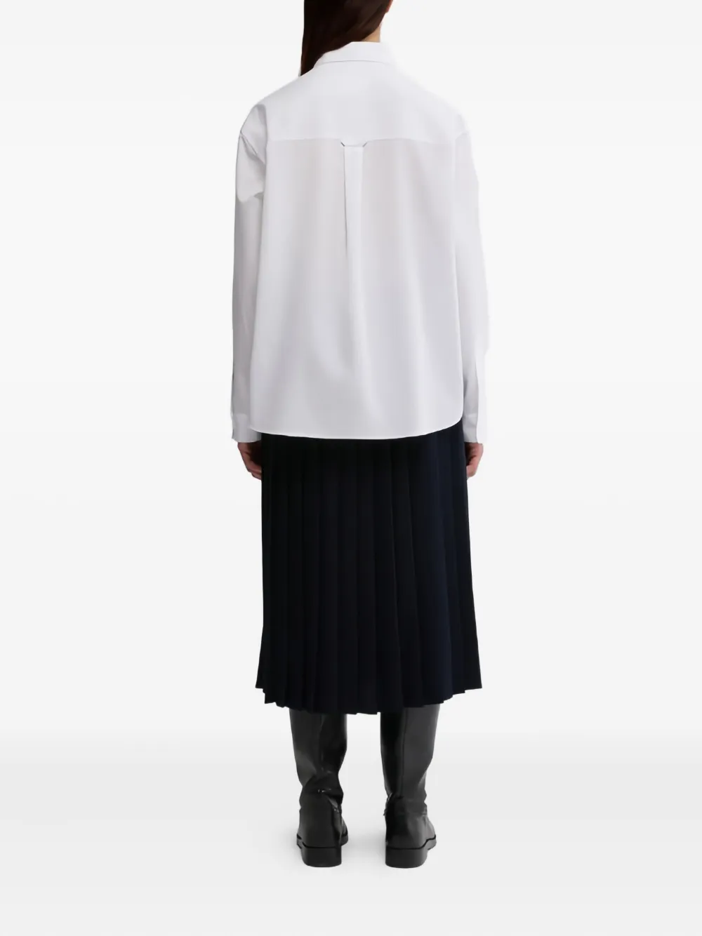 Aspesi Striped Curved Hem Blouse In White