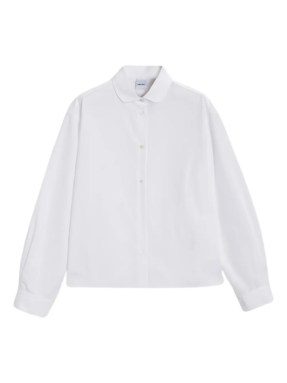 Aspesi Striped Curved Hem Blouse In White