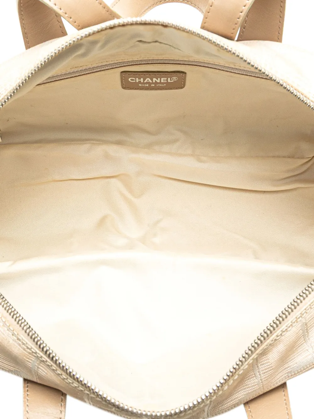 Pre-owned Chanel 2002-2003 New Travel Line Nylon Handbag In Brown