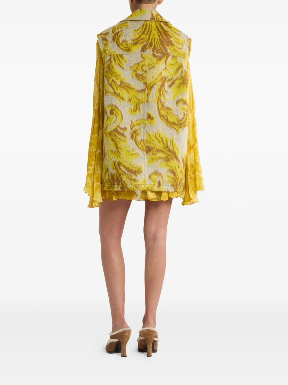 ETRO Gilet met bloemjacquard Geel