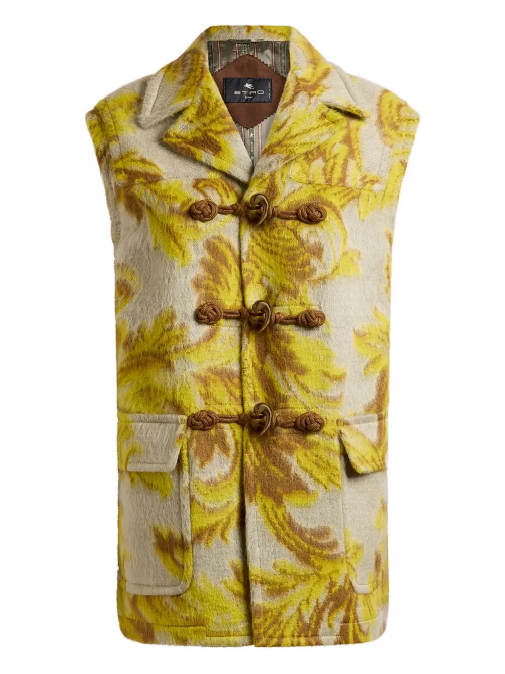ETRO Gilet met bloemjacquard Geel
