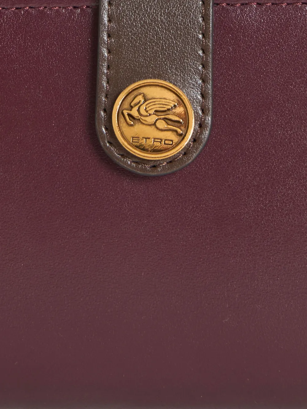 ETRO pegasus-button leather wallet Rood