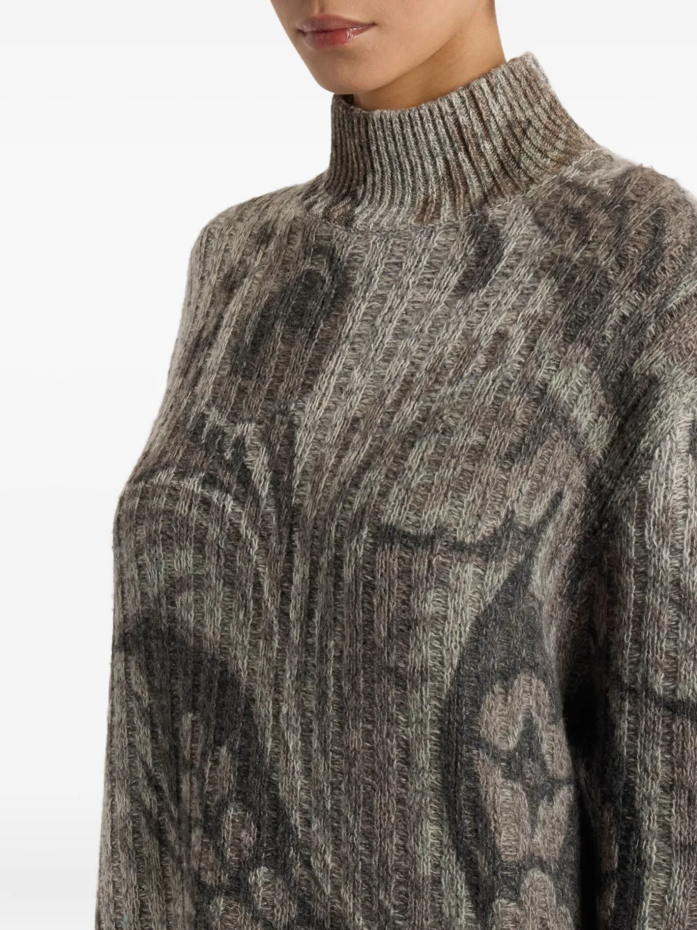 ETRO Geribbelde trui met paisley-print Grijs