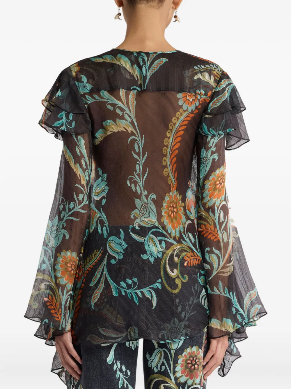 ETRO Blouse met bloemenprint Zwart